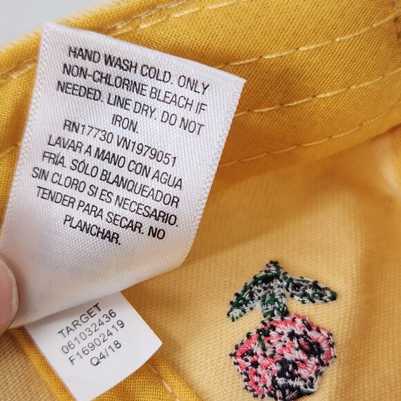 Wild Fable Embroidered Flowers Baseball Cap Hat One Size Yellow Red Roses Boho - Picture 5 of 5